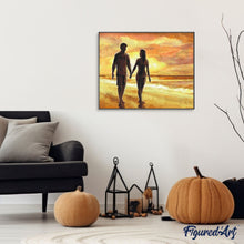 Laden Sie das Bild in den Galerie-Viewer, Malen nach Zahlen für Erwachsene | Hand in Hand am Strand | Figured'Art