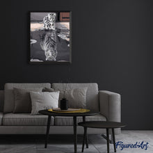 Laden Sie das Bild in den Galerie-Viewer, Malen nach Zahlen für Erwachsene | Katze mit Tiger in der Spiegelung | Figured'Art