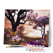 Laden Sie das Bild in den Galerie-Viewer, Malen nach Zahlen für Erwachsene | Violette Landschaft | Figured'Art