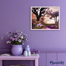 Laden Sie das Bild in den Galerie-Viewer, Malen nach Zahlen für Erwachsene | Violette Landschaft | Figured'Art