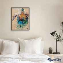 Laden Sie das Bild in den Galerie-Viewer, Malen nach Zahlen für Erwachsene | Schildkröte abstrakt | Figured'Art