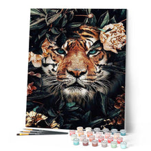 Laden Sie das Bild in den Galerie-Viewer, Malen nach Zahlen für Erwachsene | Tiger und Blätter | Figured'Art