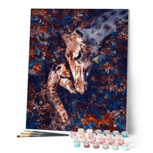 Laden Sie das Bild in den Galerie-Viewer, Malen nach Zahlen für Erwachsene | Giraffe und Blumen | Figured'Art