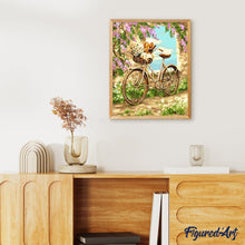 Laden Sie das Bild in den Galerie-Viewer, Malen nach Zahlen für Erwachsene | Blumen und Fahrrad | Figured'Art