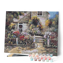 Laden Sie das Bild in den Galerie-Viewer, Malen nach Zahlen für Erwachsene | Fahrrad vor dem Haus | Figured'Art