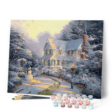 Laden Sie das Bild in den Galerie-Viewer, Malen nach Zahlen für Erwachsene | Haus und Schneemann | Figured'Art