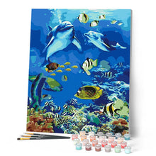 Laden Sie das Bild in den Galerie-Viewer, Malen nach Zahlen für Erwachsene | Fische und Delfine | Figured'Art