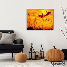 Laden Sie das Bild in den Galerie-Viewer, Malen nach Zahlen für Erwachsene | Kraniche am Sonnenuntergang | Figured'Art