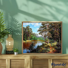 Laden Sie das Bild in den Galerie-Viewer, Malen nach Zahlen für Erwachsene | Waldlandschaft und Teich | Figured'Art