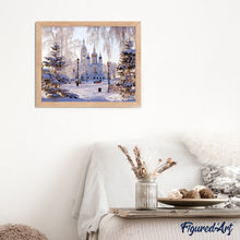 Laden Sie das Bild in den Galerie-Viewer, Malen nach Zahlen für Erwachsene | Kirche und schneebedeckte Straße | Figured'Art