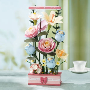3D Puzzle - Blühende Blumenstrauß-Box