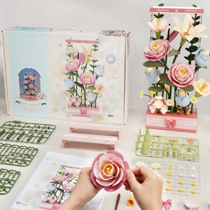 3D Puzzle - Blühende Blumenstrauß-Box