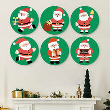 Laden Sie das Bild in den Galerie-Viewer, Mini Serie Malen nach Zahlen - Scheiben Ø20cm (6 Stück) - Weihnachtsmann-Momente