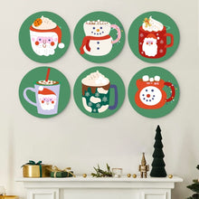 Laden Sie das Bild in den Galerie-Viewer, Mini Serie Malen nach Zahlen - Scheiben Ø20cm (6 Stück) - Weihnachtstassen