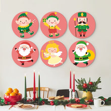 Laden Sie das Bild in den Galerie-Viewer, Mini Serie Malen nach Zahlen - Scheiben Ø20cm (6 Stück) - Weihnachtsfigur