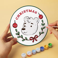 Laden Sie das Bild in den Galerie-Viewer, Mini Serie Malen nach Zahlen - Scheiben Ø20cm (6 Stück) - Vintage-Weihnachtsstempel