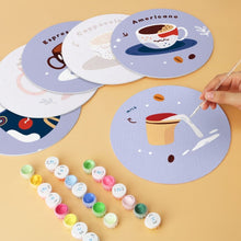 Laden Sie das Bild in den Galerie-Viewer, Mini Serie Malen nach Zahlen - Scheiben Ø20cm (6 Stück) - Lavendel-Kaffee-Weihnachten