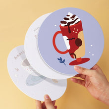 Laden Sie das Bild in den Galerie-Viewer, Mini Serie Malen nach Zahlen - Scheiben Ø20cm (6 Stück) - Lavendel-Kaffee-Weihnachten