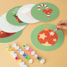Laden Sie das Bild in den Galerie-Viewer, Mini Serie Malen nach Zahlen - Scheiben Ø20cm (6 Stück) - Grüne Weihnachtsikonen