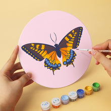 Laden Sie das Bild in den Galerie-Viewer, Mini Serie Malen nach Zahlen - Scheiben Ø20cm (6 Stück) - Schmetterlinge