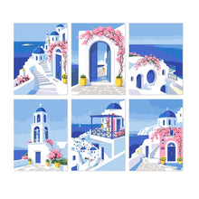 Laden Sie das Bild in den Galerie-Viewer, Mini Serie Malen nach Zahlen 15x20 cm (6 Stück) - Griechische Postkarte Figured'Art