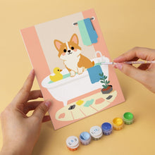 Laden Sie das Bild in den Galerie-Viewer, Mini Serie Malen nach Zahlen 15x20 cm (6 Stück) - Hunde zu Hause