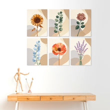 Laden Sie das Bild in den Galerie-Viewer, Mini Serie Malen nach Zahlen 15x20 cm (6 Stück) - Botanische Studie
