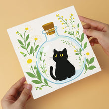Laden Sie das Bild in den Galerie-Viewer, Mini Serie Malen nach Zahlen 20x20 cm (6 Stück) - Botanische schwarze Katzen