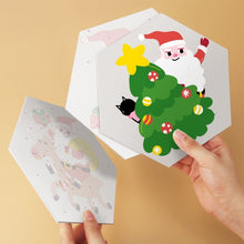 Laden Sie das Bild in den Galerie-Viewer, Mini Serie Malen nach Zahlen - Sechsecke (6 Stück) - Weihnachtsmann und Freunde