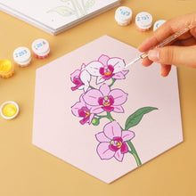 Laden Sie das Bild in den Galerie-Viewer, Mini Serie Malen nach Zahlen - Sechsecke (6 Stück) - Blumenset
