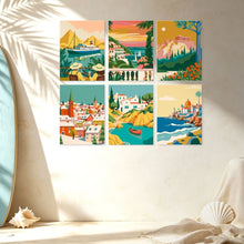 Laden Sie das Bild in den Galerie-Viewer, Mini Serie Malen nach Zahlen 15x20 cm (6 Stück) - Reisen am Meer