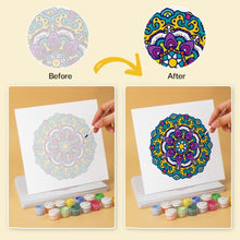 Laden Sie das Bild in den Galerie-Viewer, Mini Serie Malen nach Zahlen 20x20 cm (6 Stück) - Kaleidoskop-Mandalas