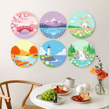 Laden Sie das Bild in den Galerie-Viewer, Mini Serie Malen nach Zahlen - Scheiben Ø20cm (6 Stück) - Traumhafte Landschaften 1