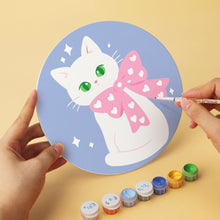Laden Sie das Bild in den Galerie-Viewer, Mini Serie Malen nach Zahlen - Scheiben Ø20cm (6 Stück) - Bänder und Katzen