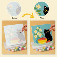 Laden Sie das Bild in den Galerie-Viewer, Mini Serie Malen nach Zahlen 20x20 cm (6 Stück) - Katze und bunte Früchte