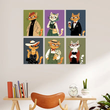 Laden Sie das Bild in den Galerie-Viewer, Mini Serie Malen nach Zahlen 15x20 cm (6 Stück) - Elegante Katzen