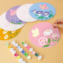 Laden Sie das Bild in den Galerie-Viewer, Mini Serie Malen nach Zahlen - Scheiben Ø20cm (6 Stück) - Pastellschmetterlinge 2
