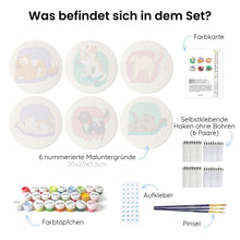 Laden Sie das Bild in den Galerie-Viewer, Mini Serie Malen nach Zahlen - Scheiben Ø20cm (6 Stück) - Sei freundlich Kollektion