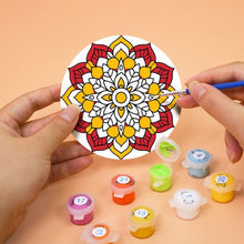 Laden Sie das Bild in den Galerie-Viewer, Malen nach Zahlen 15 cm Untersetzer (6 Stück) - Bunte Untersetzer Mandala