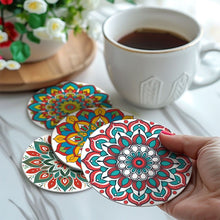 Laden Sie das Bild in den Galerie-Viewer, Malen nach Zahlen 15 cm Untersetzer (6 Stück) - Bunte Untersetzer Mandala