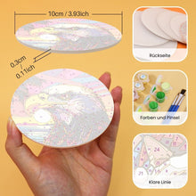 Laden Sie das Bild in den Galerie-Viewer, Malen nach Zahlen 15 cm Untersetzer (6 Stück) - Pop Art Wildtiere