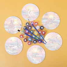 Laden Sie das Bild in den Galerie-Viewer, Malen nach Zahlen 15 cm Untersetzer (6 Stück) - Buntes Meeresleben