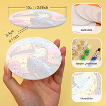 Laden Sie das Bild in den Galerie-Viewer, Malen nach Zahlen 15 cm Untersetzer (6 Stück) - Lebhafte Tropische Vögel