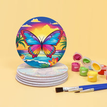 Laden Sie das Bild in den Galerie-Viewer, Malen nach Zahlen 15 cm Untersetzer (6 Stück) - Wildtier-Serie mit Panda, Waschbär und Robbe