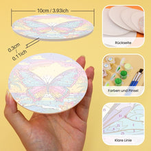 Laden Sie das Bild in den Galerie-Viewer, Malen nach Zahlen 15 cm Untersetzer (6 Stück) - Wildtier-Serie mit Panda, Waschbär und Robbe