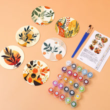 Laden Sie das Bild in den Galerie-Viewer, Malen nach Zahlen 15 cm Untersetzer (6 Stück) - Modernes Botanisches Design