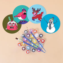 Laden Sie das Bild in den Galerie-Viewer, Malen nach Zahlen 15 cm Untersetzer (4 Stück) - Kreatives Weihnachtsgeschenk 1