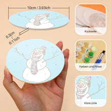 Laden Sie das Bild in den Galerie-Viewer, Malen nach Zahlen 15 cm Untersetzer (4 Stück) - Kreatives Weihnachtsgeschenk 1