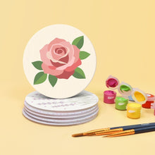 Laden Sie das Bild in den Galerie-Viewer, Malen nach Zahlen 10cm Untersetzer (6 Stück) - Pastellstrauß
