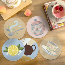 Laden Sie das Bild in den Galerie-Viewer, Malen nach Zahlen 10cm Untersetzer (6 Stück) - Tea Time